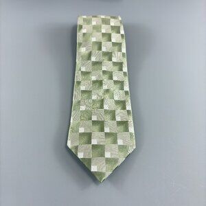 Joseph & Feiss International Green / Cream Geometric Men's Tie 4" x 61"